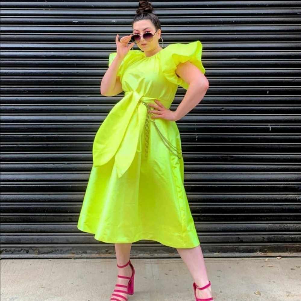 Christopher John Rodgers Iridescent Yellow Dress - Picture 2 of 16